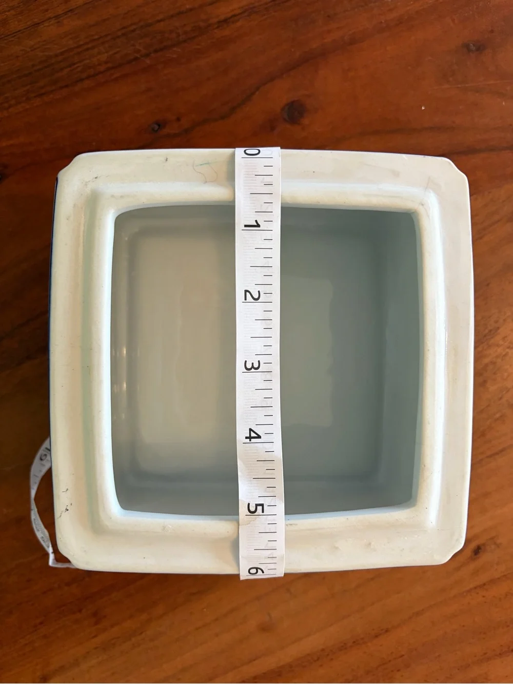 Vintage Bombay company vase/planter/cache pot blue and white 6 inches